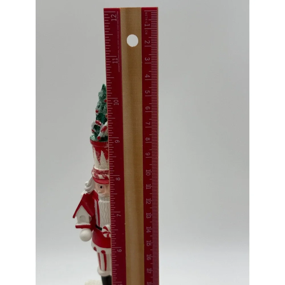 Set of 3 Nutcracker Stocking Holders Red White Gift Box Christmas Mantel Decor